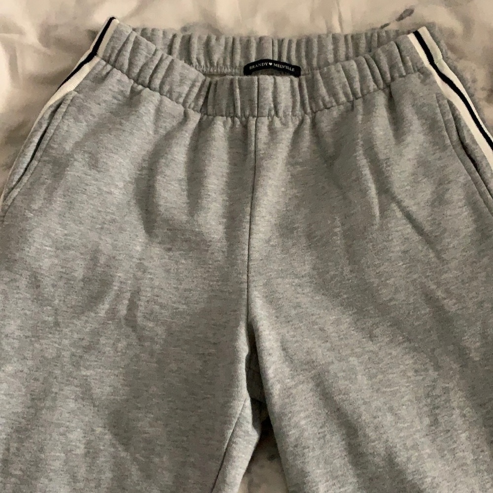OS gray striped brandy melville sweats